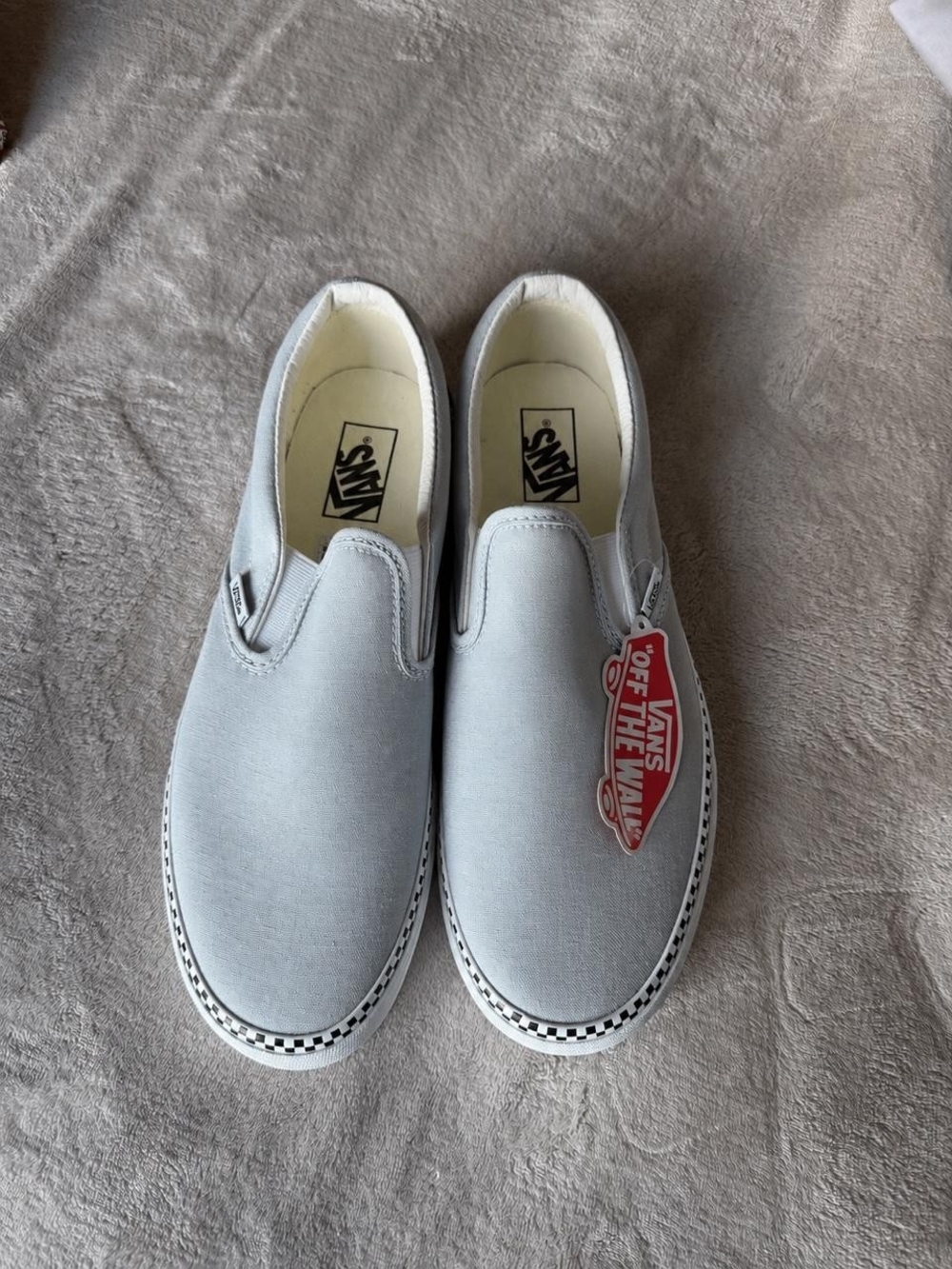 Vans Slip-On Canvas Loafers in Light Gray